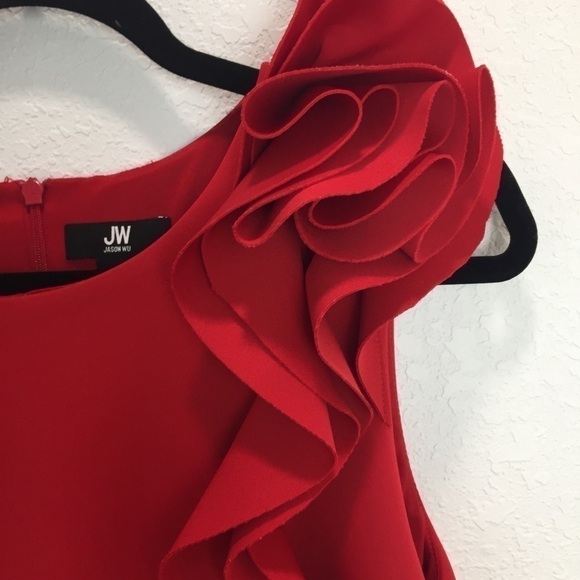 Jason Wu Red Ruffle Sleeveless Dress - Picture 8 of 13